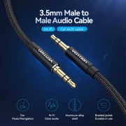 Vention Аудио Кабел 3.5mm Audio Cable  M/M Cotton Braided 1.0m - BAWBF