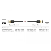Кабел Delock DisplayPort мъжко - DisplayPort мъжко, 2.0м, 8K