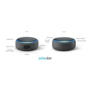 Преносима смарт тонколона Amazon Echo Dot 3 Charcoal, гласов асистент, Черен