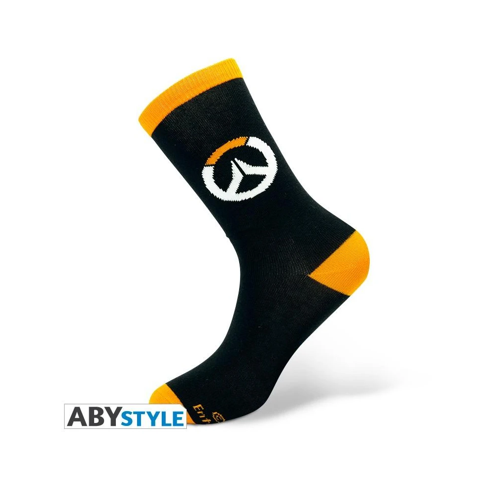 Чорапи ABYSTYLE OVERWATCH Socks Logo, Черен/Оранжев