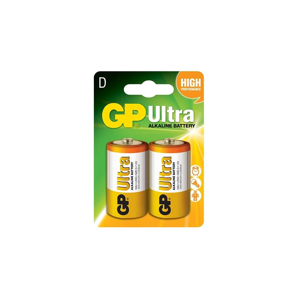 Алкална батерия GP ULTRA LR20 /2 бр. в опаковка/ 1.5V