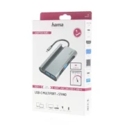 Докинг станция 7 в 1 HAMA, 3x USB-A 3.2, HDMI™, VGA, LAN/Ethernet, USB-C (PD), Сив