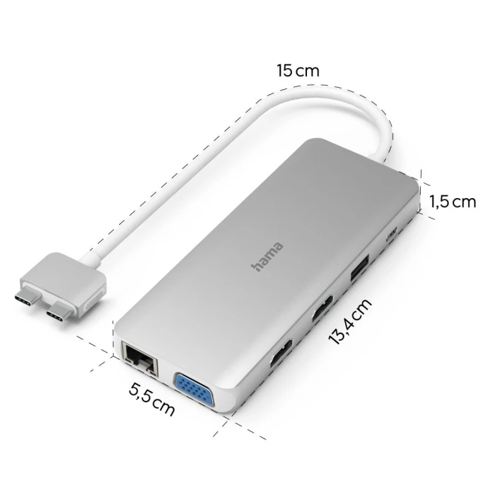Hama USB-C Hub, "Connect2Mac", Multiport за Apple MacBook Air & Pro, 12 порта