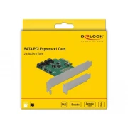 Карта Delock, PCI Express x1 към 2 port SATA, RAID