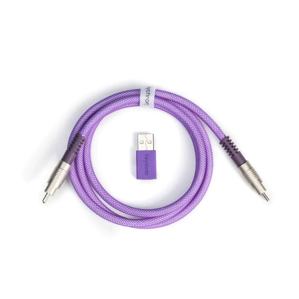 Кабел за клавиатура Keychron Double-Sleeved Geek USB-C - USB-C, Purple