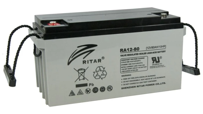 Оловна Батерия (RA12-80) AGM 12V / 80 Ah - 350 / 167 / 182mm терминал F11(M6) RITAR