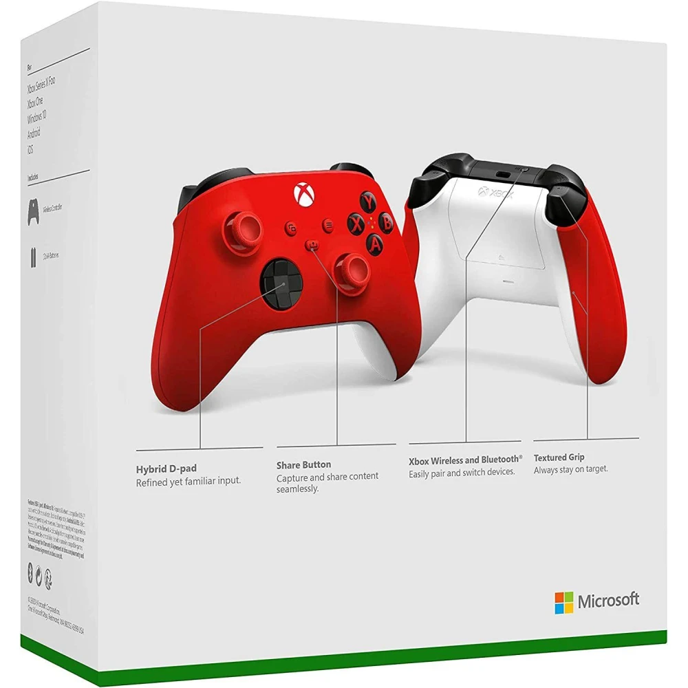 Контролер Microsoft, За Xbox, Безжичен, Червен