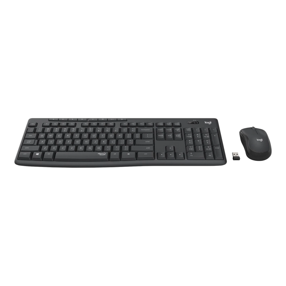 Kомплект безжични клавиатура с мишка Logitech MK295 Silent, Графит