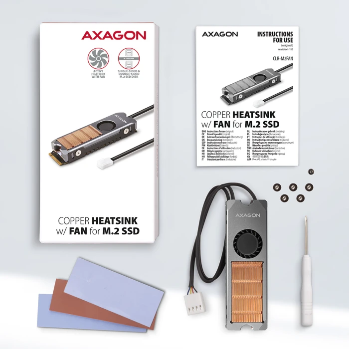 AXAGON CLR-M2FAN heatsink for M.2 SSD