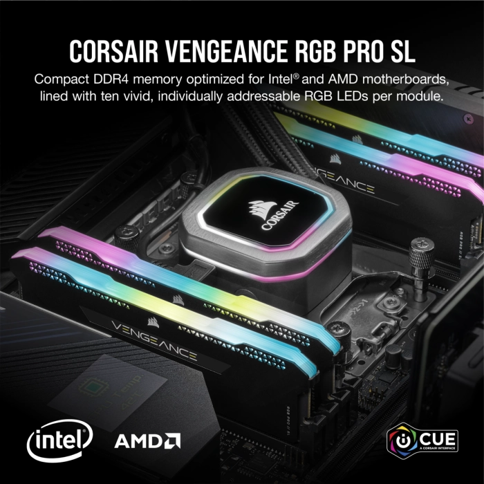 Corsair VENGEANCE RGB PRO SL Black 32GB(2x16GB) DDR4 3600MHz CL18