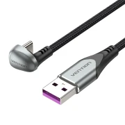 Vention Кабел USB 3.1 Type-C / USB 2.0 AM - 0.5M Black U-Shaped, Aluminum Alloy 5A - COHHD