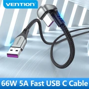 Vention Кабел USB 3.1 Type-C / USB 2.0 AM - 0.5M Black U-Shaped, Aluminum Alloy 5A - COHHD