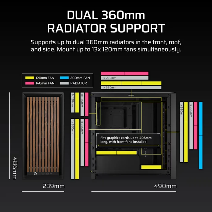 Corsair FRAME 4000D Wood RS - Black