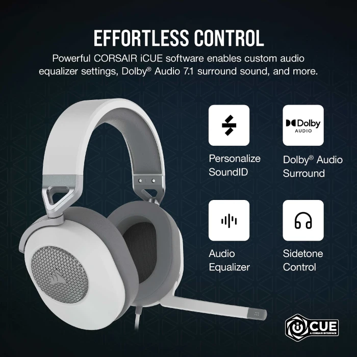 Corsair HS65 SURROUND Wired White