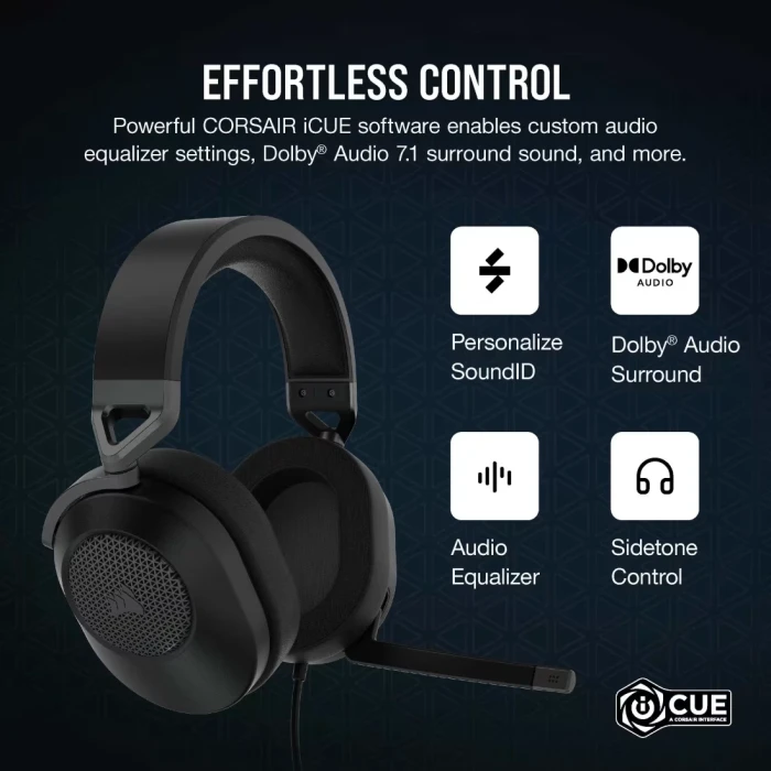 CORSAIR HS65 SURROUND Wired - Carbon