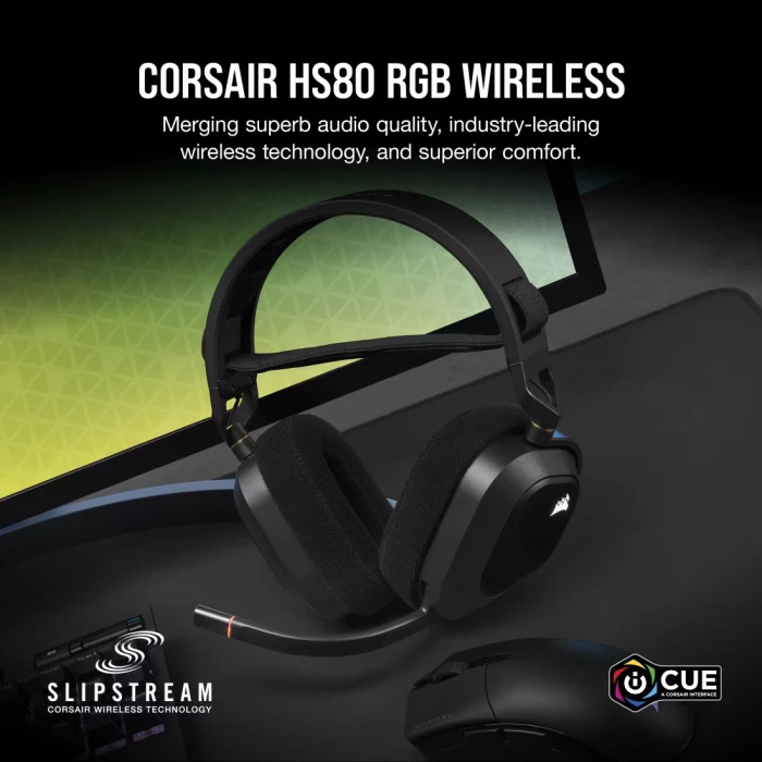 CORSAIR HS80 RGB WIRELESS - Carbon