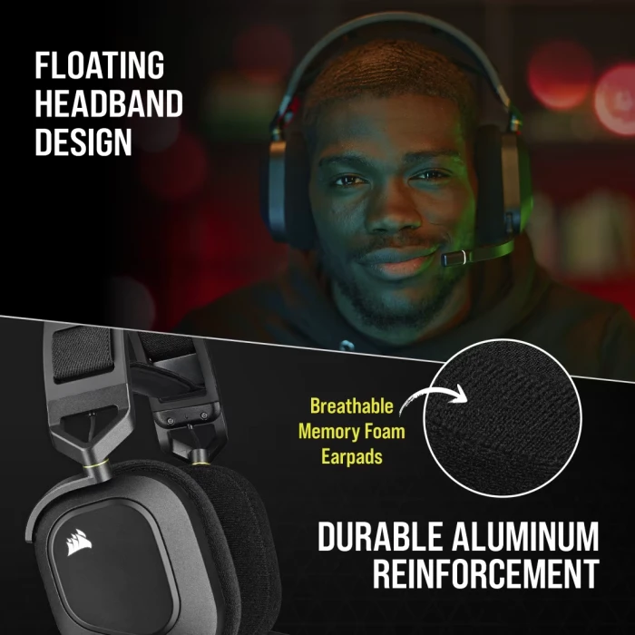 CORSAIR HS80 RGB WIRELESS - Carbon
