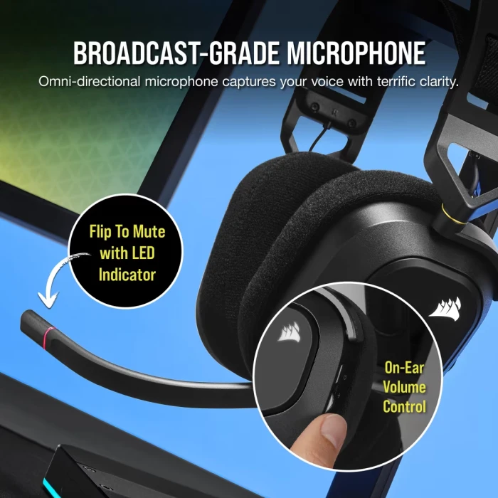 CORSAIR HS80 RGB WIRELESS - Carbon