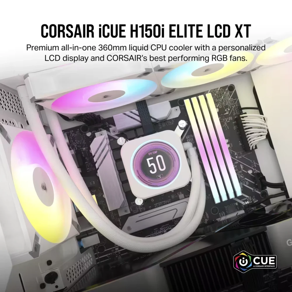 CORSAIR iCUE H150i ELITE LCD XT White