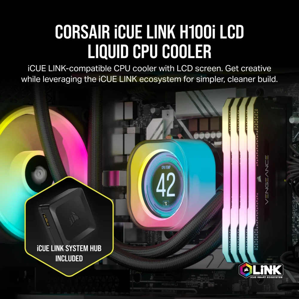 CORSAIR iCUE LINK H100i LCD Black