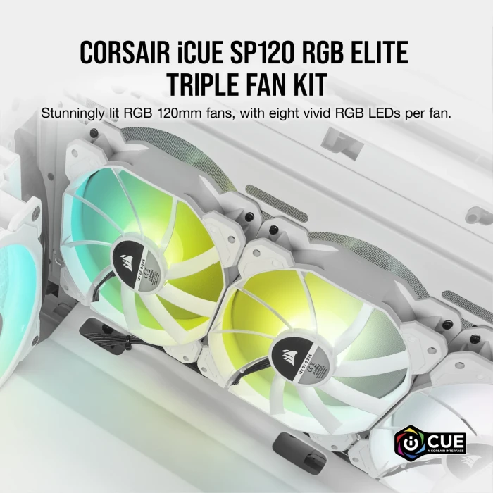 Corsair iCUE SP120 RGB ELITE White 3in1