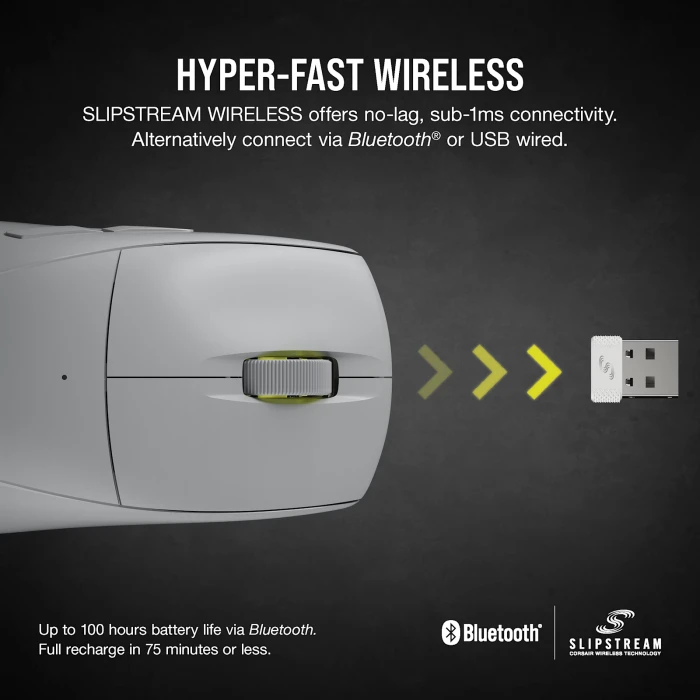 CORSAIR M75 AIR WIRELESS - Light Gray