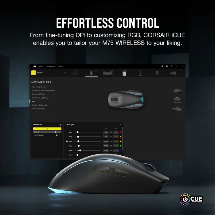 CORSAIR M75 WIRELESS Lightweight RGB