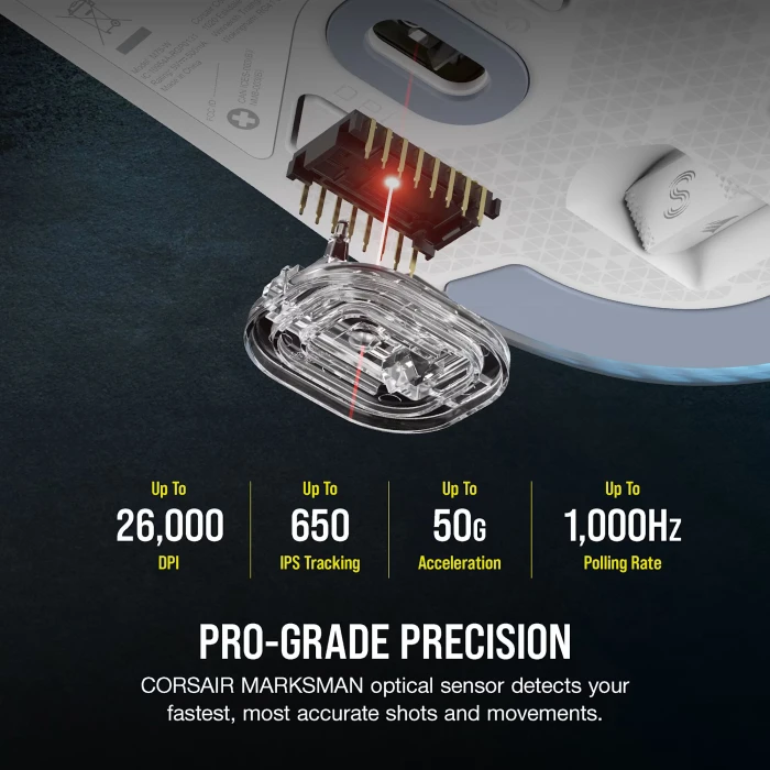 Corsair M75 WIRELESS Lightweight White