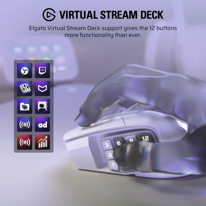 CORSAIR SCIMITAR ELITE WIRELESS SE White