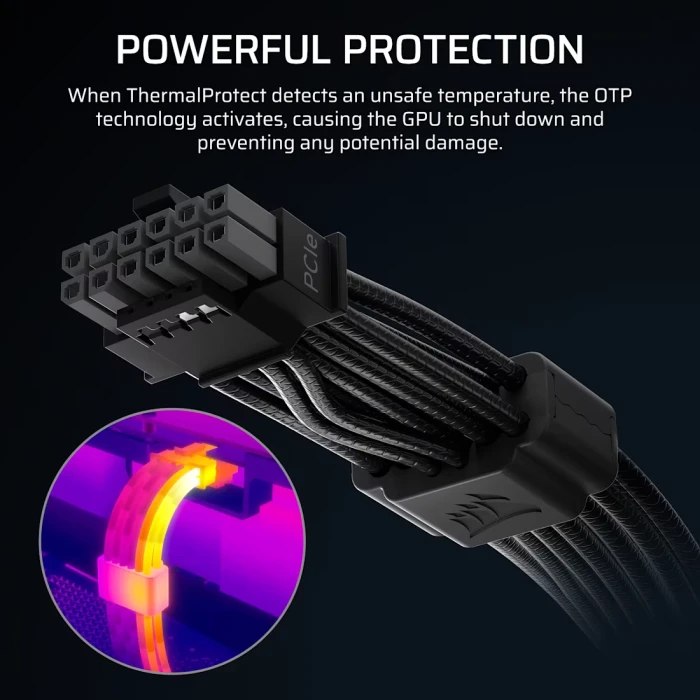 CORSAIR ThermalProtect PCIe 5.1 600W 12V-2x6 - Black