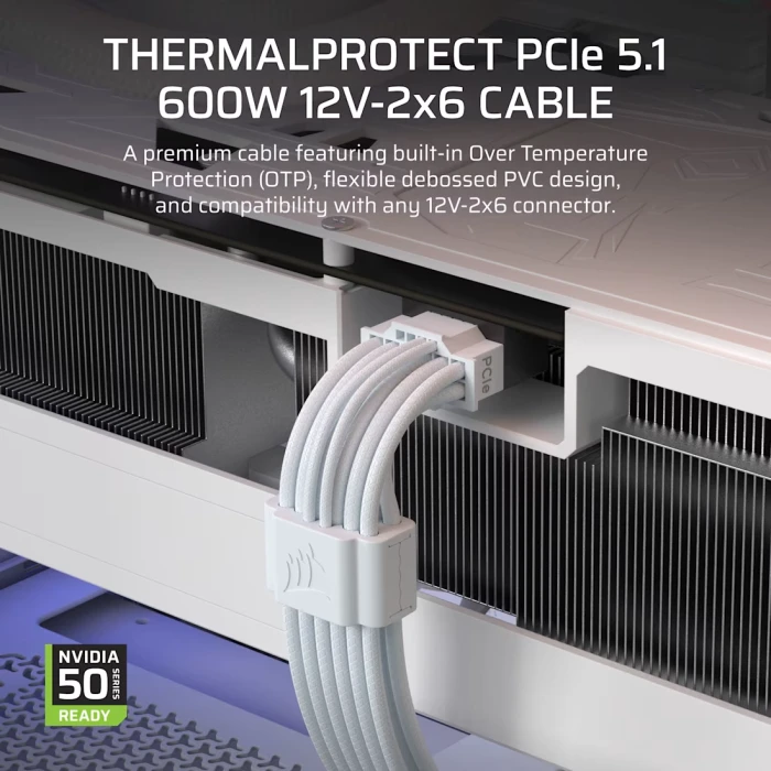 CORSAIR ThermalProtect PCIe 5.1 600W 12V-2x6 - White