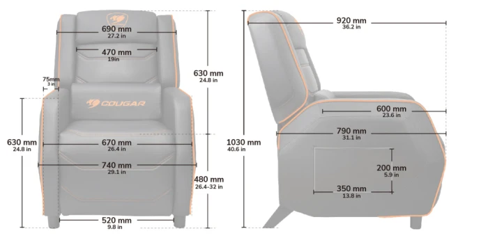 COUGAR Sofa Ranger S Orange