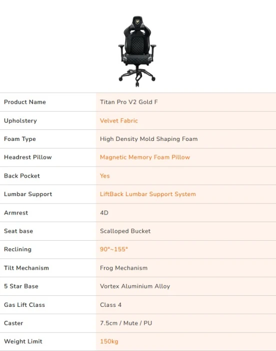 COUGAR TITAN PRO V2 GOLD F