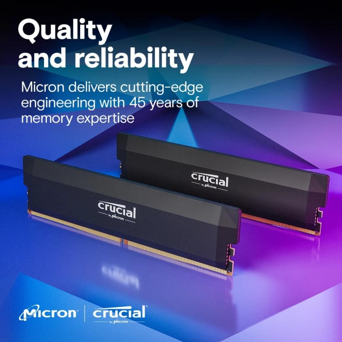 32GB (2x16) DDR5-6400 CL38 CRUCIAL PRO Black EXPO & XMP