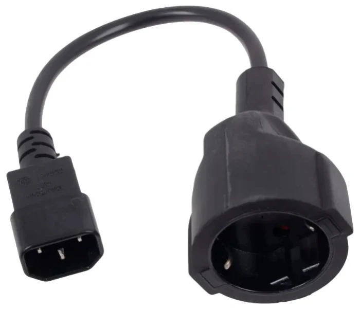 VCom захранващ кабел Ext IEC 320 C14 / SCHUKO F 0.2m 16A