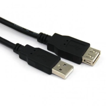VCom Кабел USB 2.0 AM / AF Black - CU202-B-1.8m