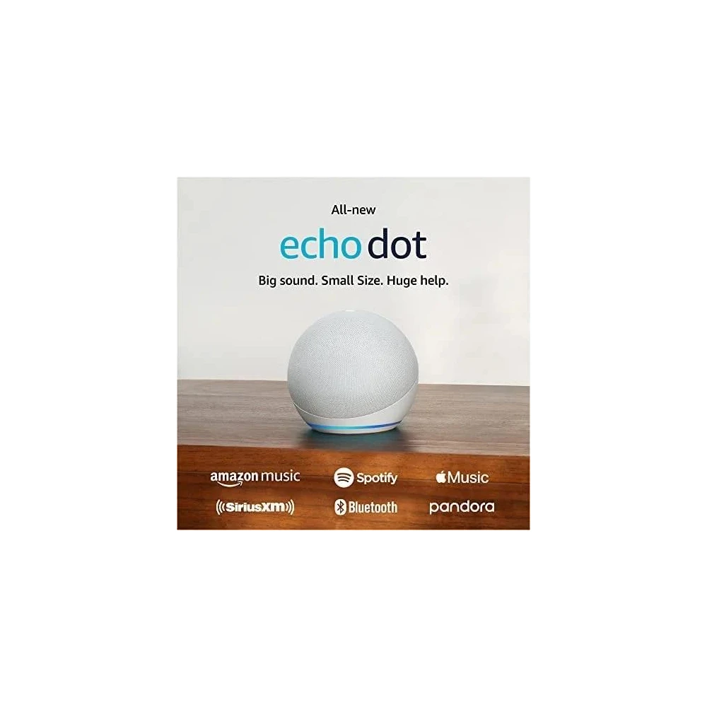 Преносима смарт тонколона Amazon Echo Dot 5, Гласов асистент, Alexa, Бял