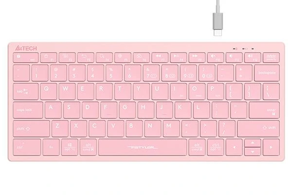Безжична клавиатура A4TECH FBX51C FSTyler, Bluetooth, 2.4 GHz, USB-C, Кирилизирана, Розов