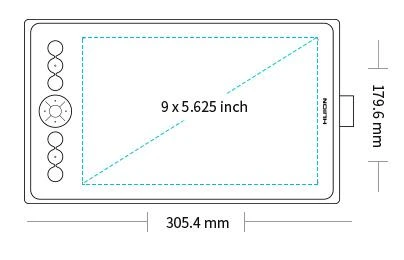 Графичен таблет HUION Inspiroy Ink H320M, USB-C, Черен