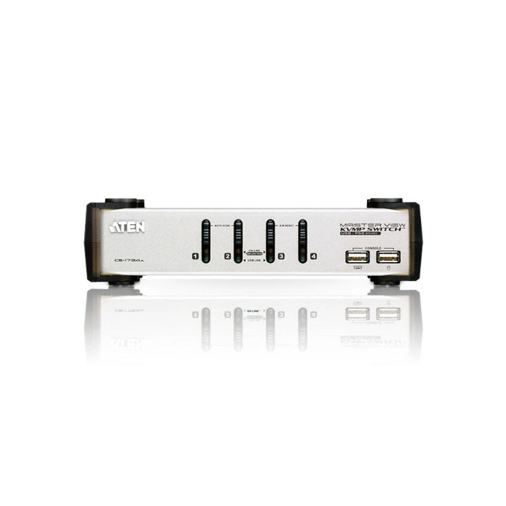 KVMP превключвател, ATEN CS1734A, 4-портов, PS/2-USB, VGA/Audio