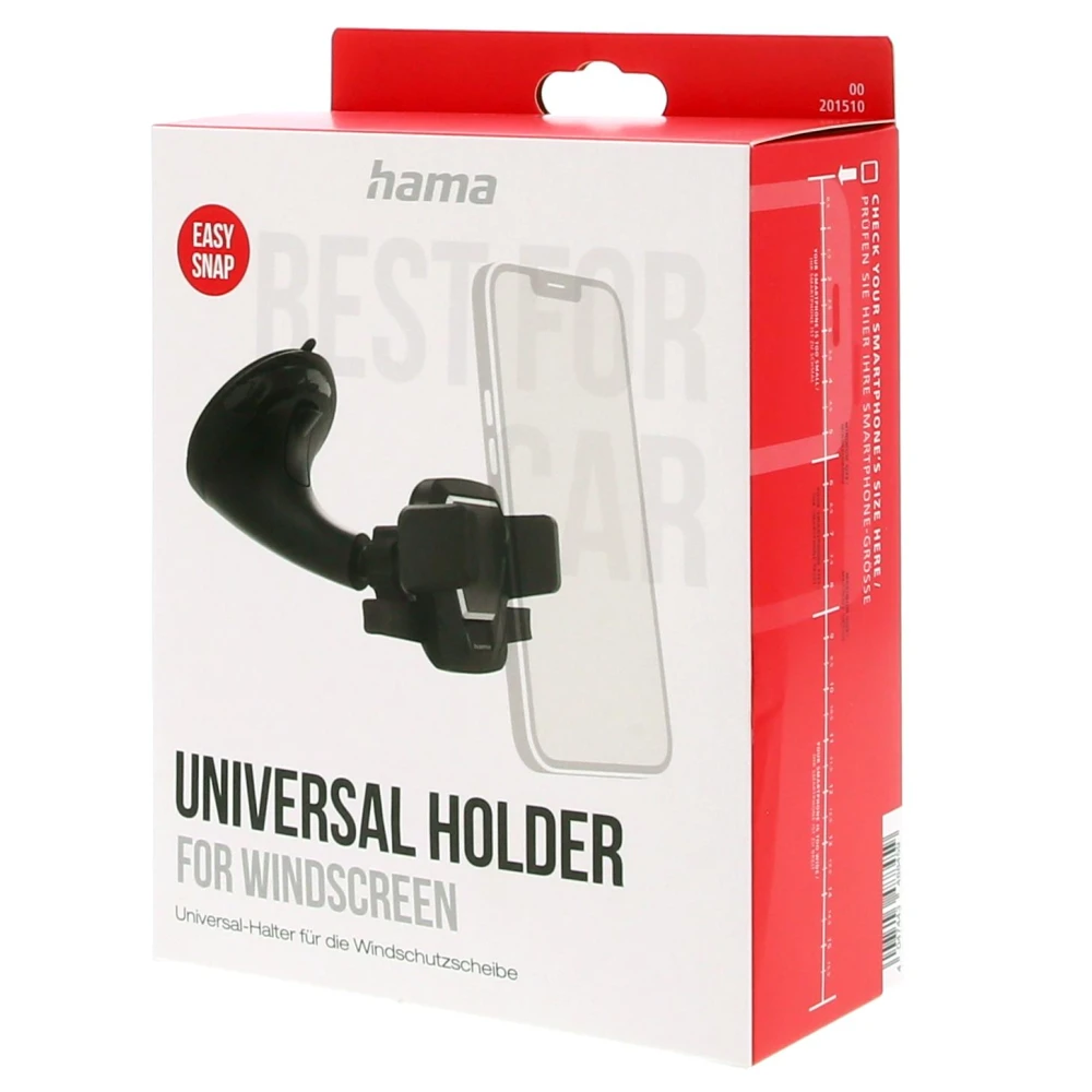 Стойка за мобилен телефон Hama "Easy Snap" за кола с вендуза, ротация на 360 градуса, универсална