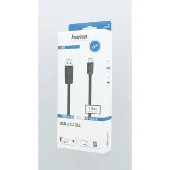 Кабел HAMA USB-C мъжко-USB- A  3.2 Gen.1 мъжко , 5Gbit/s, 1.5 м., Черен