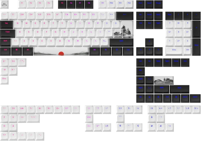 Dark Project Fuji Keycaps PBT