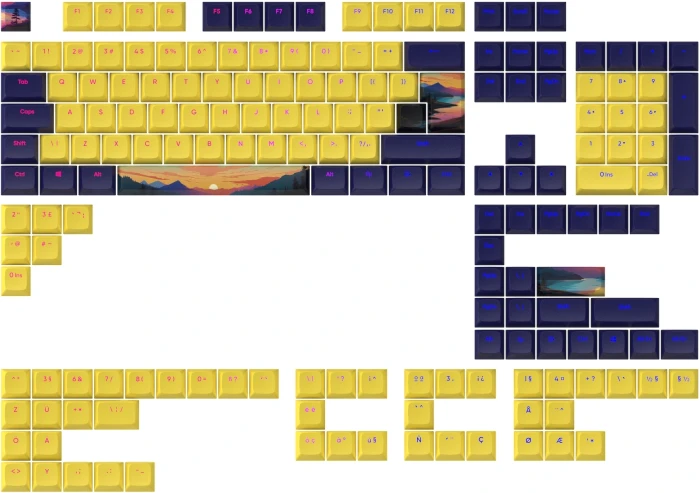 Dark Project Sunset Keycaps PBT