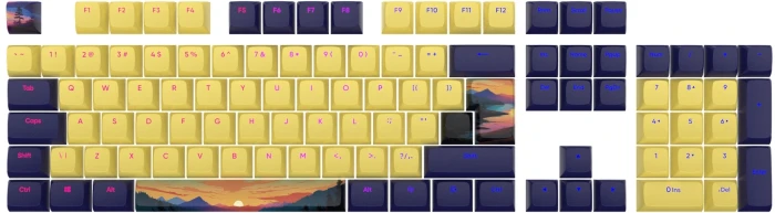Dark Project Sunset Keycaps PBT