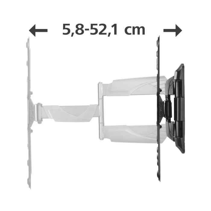 Стенна стойка за TV HAMA FULLMOTION, 3 звезди, 165 см (65"), 2 рамена, черна