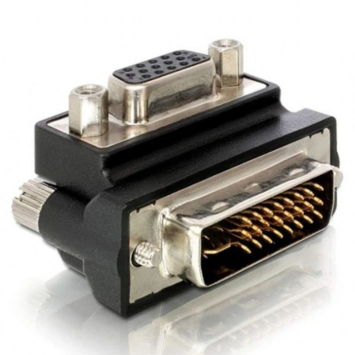 DeLock DVI мъжко > VGA женско - 90°