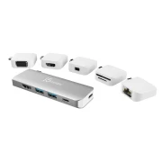 Докинг станция j5create JCD389, 11 в 1, за MacBook, MacBook Pro, MacBook Air, Сребрист