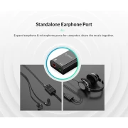 Orico външна звукова карта USB Sound card - Headphones, Mic, Black - SKT2-BK