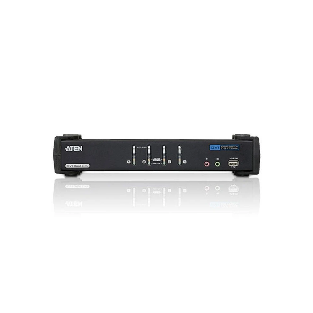 KVMP превключвател ATEN CS1784A, 4-портов, USB, DVI Dual Link, Audio